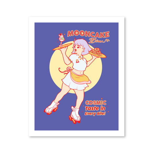 Chunky Mooncake Diner Roller Girl Print