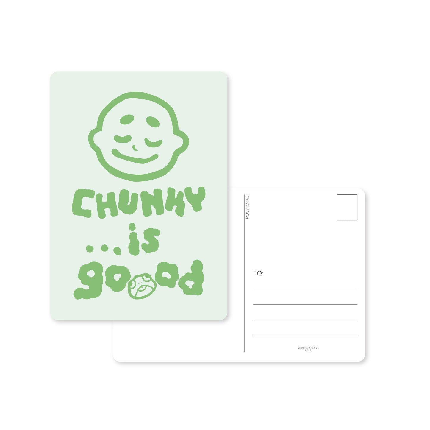 Green Chunky is Good Postcard