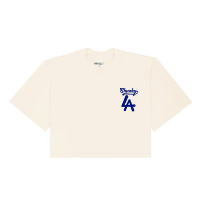 LA Baseball Baby Cropped T-Shirt - Cream