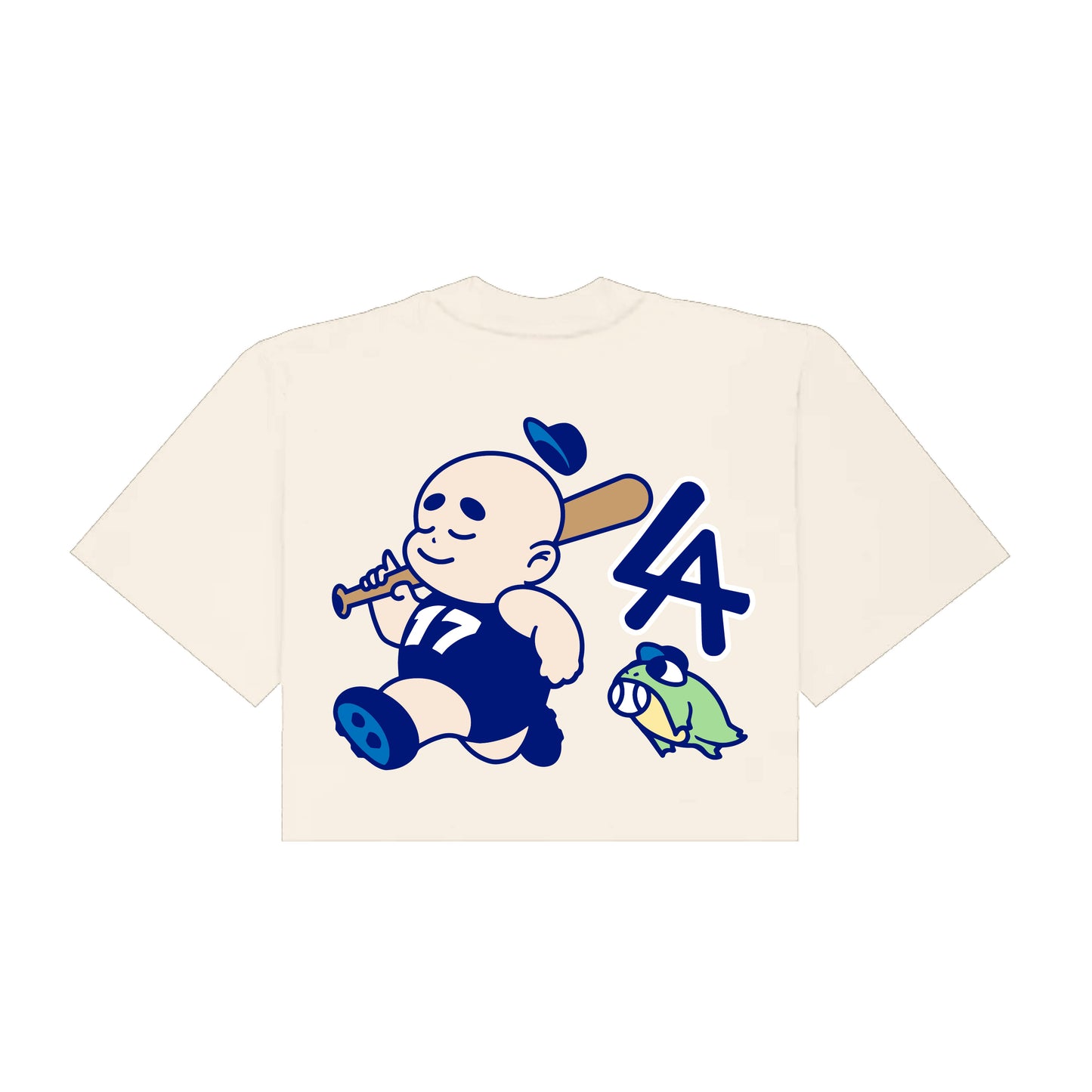 LA Baseball Baby Cropped T-Shirt - Cream