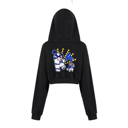 Chunkytani Champion Cropped Hoodie - Black - PREORDER