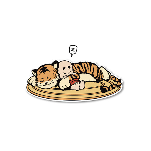 Chunky Baby and Sleeping Tiger Sticker