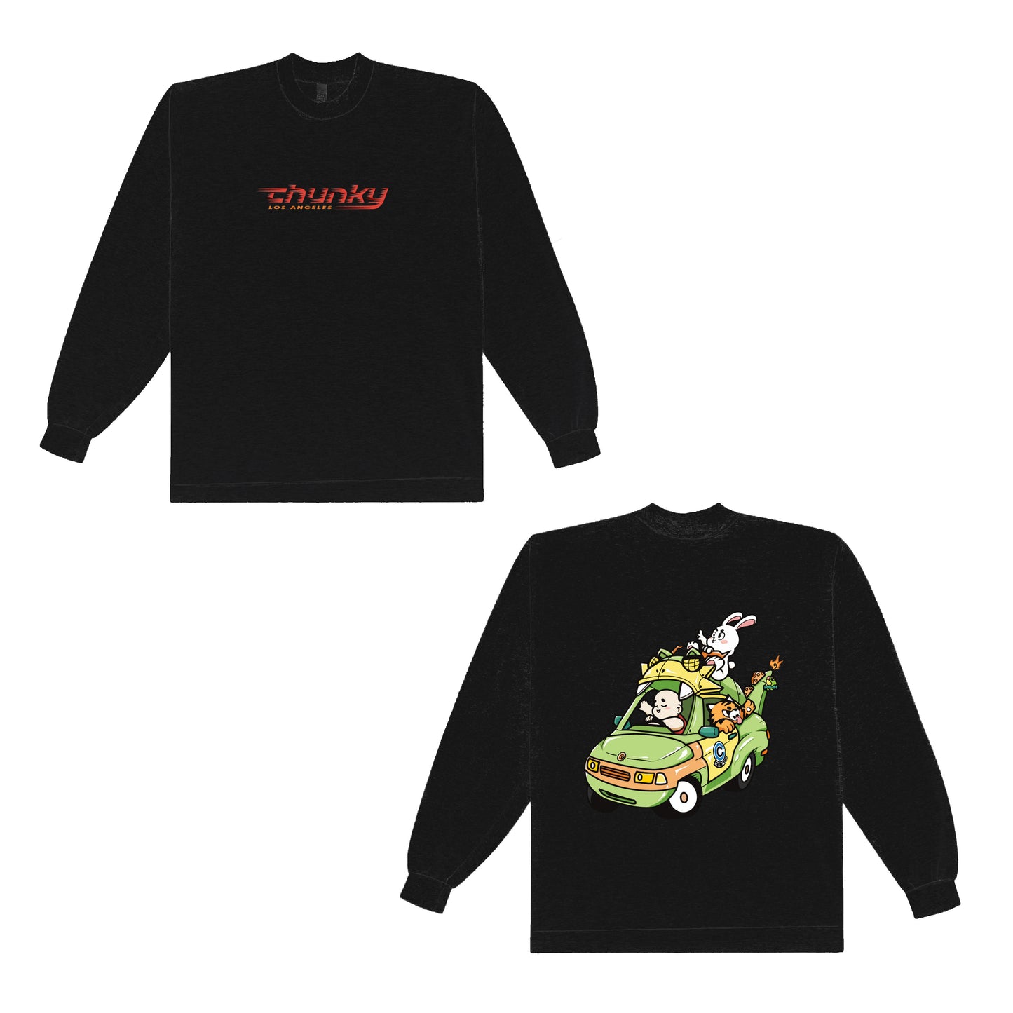 Chunky Dragon Mobile Long Sleeve Shirt - Black