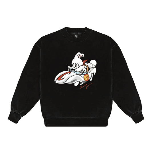 Chunky Bunny Racer Crewneck Sweater - Black