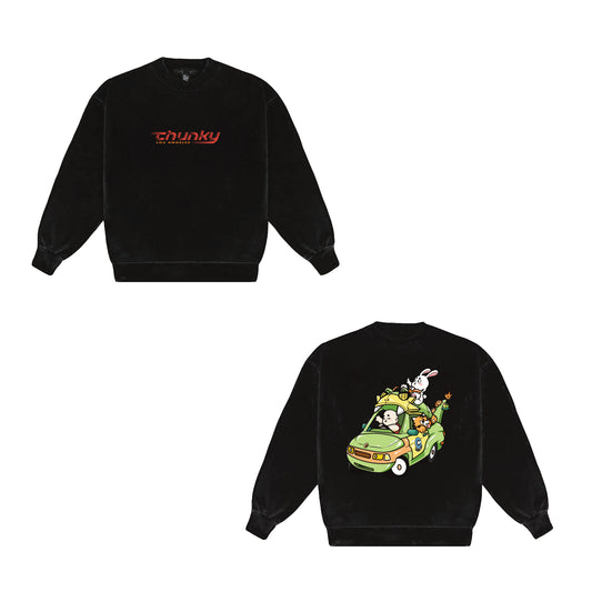 Chunky Dragon Mobile Crewneck Sweater - Black