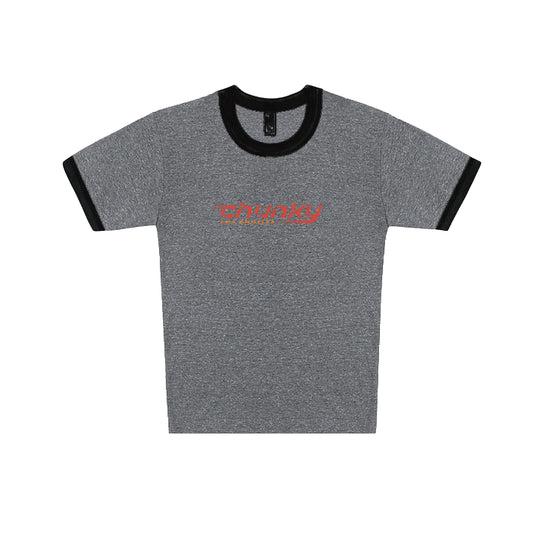 Chunky Speedy Logo Baby Rib Ringer Tee - Gray/Black