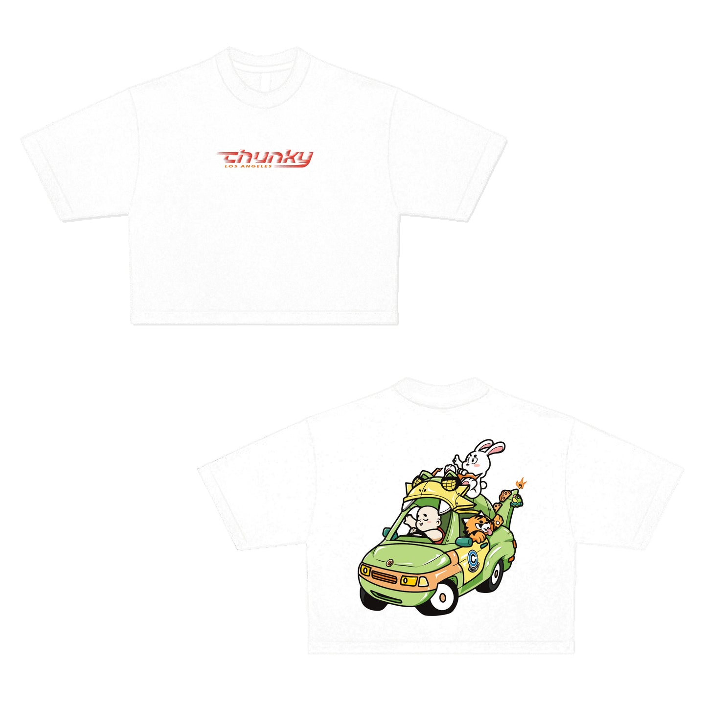 Chunky Dragon Mobile Cropped Tee - White