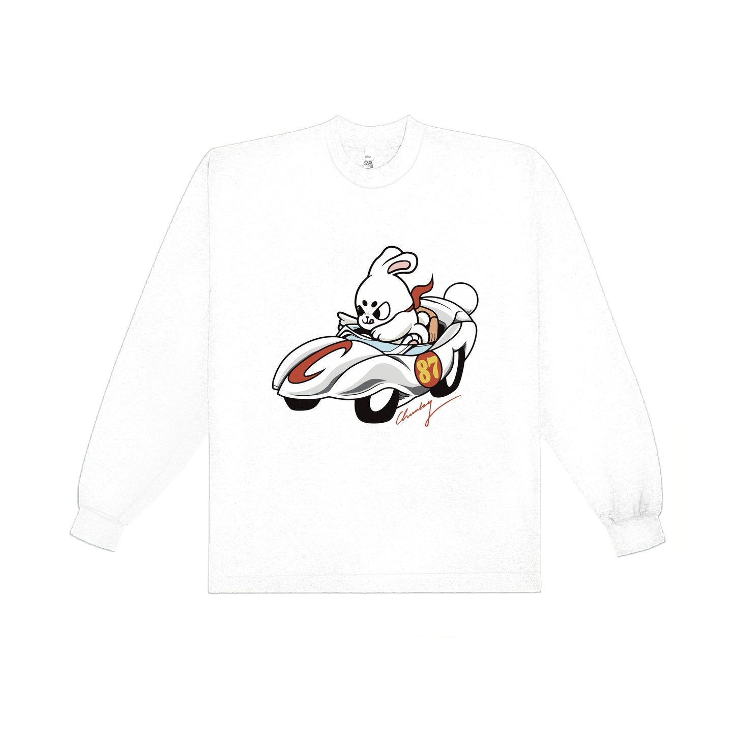 Chunky Bunny Racer Long Sleeve Shirt - White