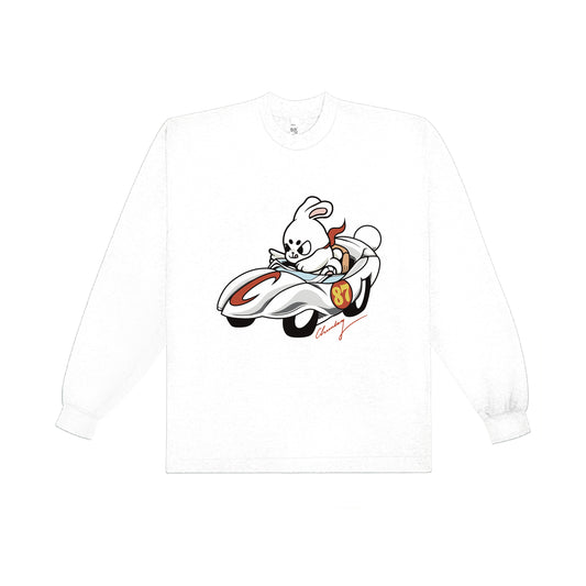 Chunky Bunny Racer Long Sleeve Shirt - White