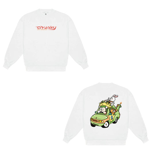 Chunky Dragon Mobile Crewneck Sweater - White