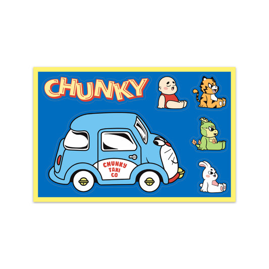 Chunky Taxi Cat Sticker Sheet