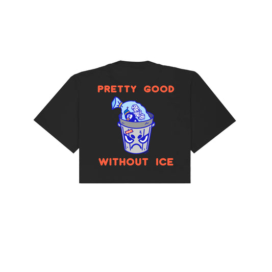 Chunky Without Ice Cropped T-Shirt - Black