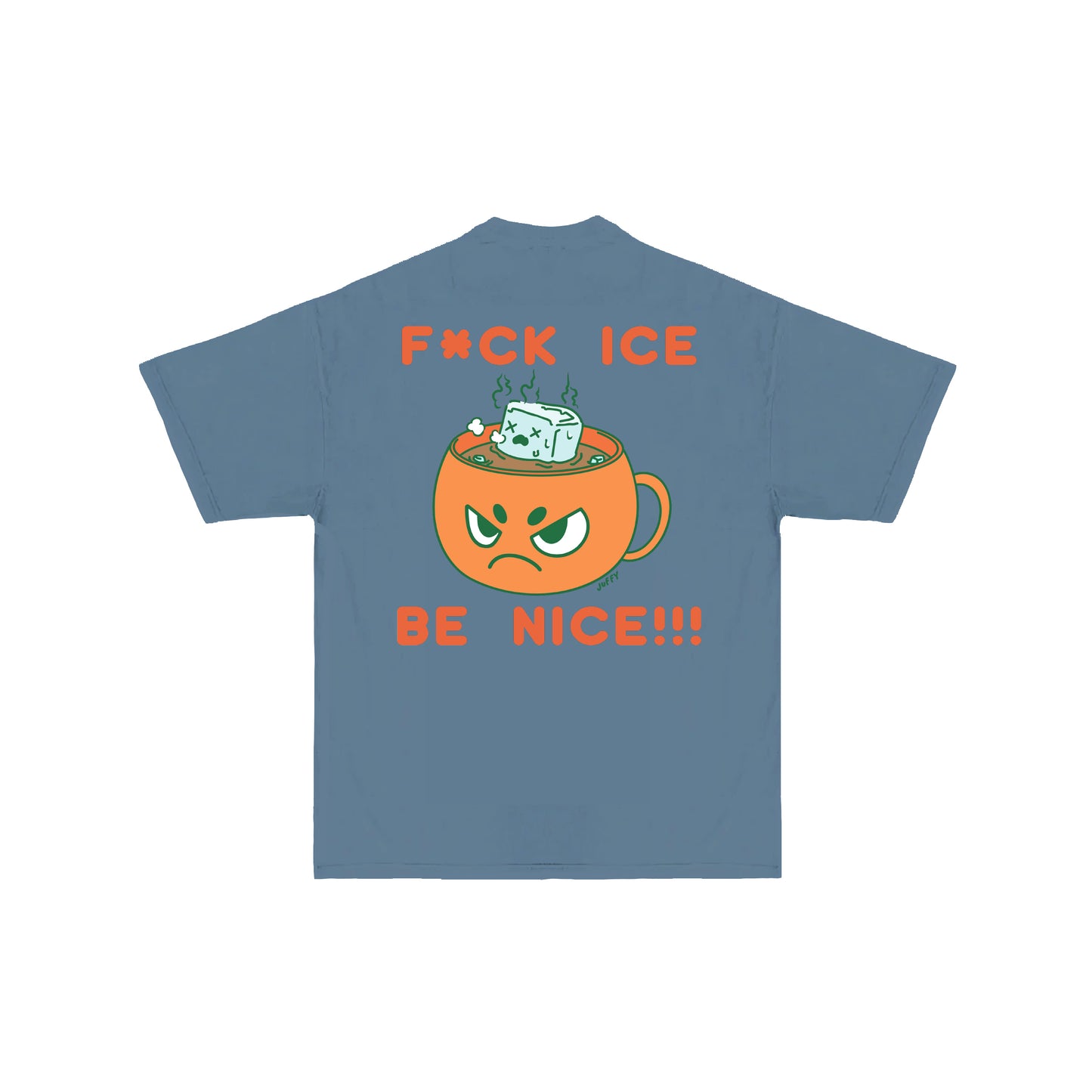 Chunky FCK Ice T-Shirt - Denim Blue