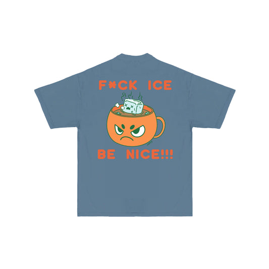 Chunky FCK Ice T-Shirt - Denim Blue