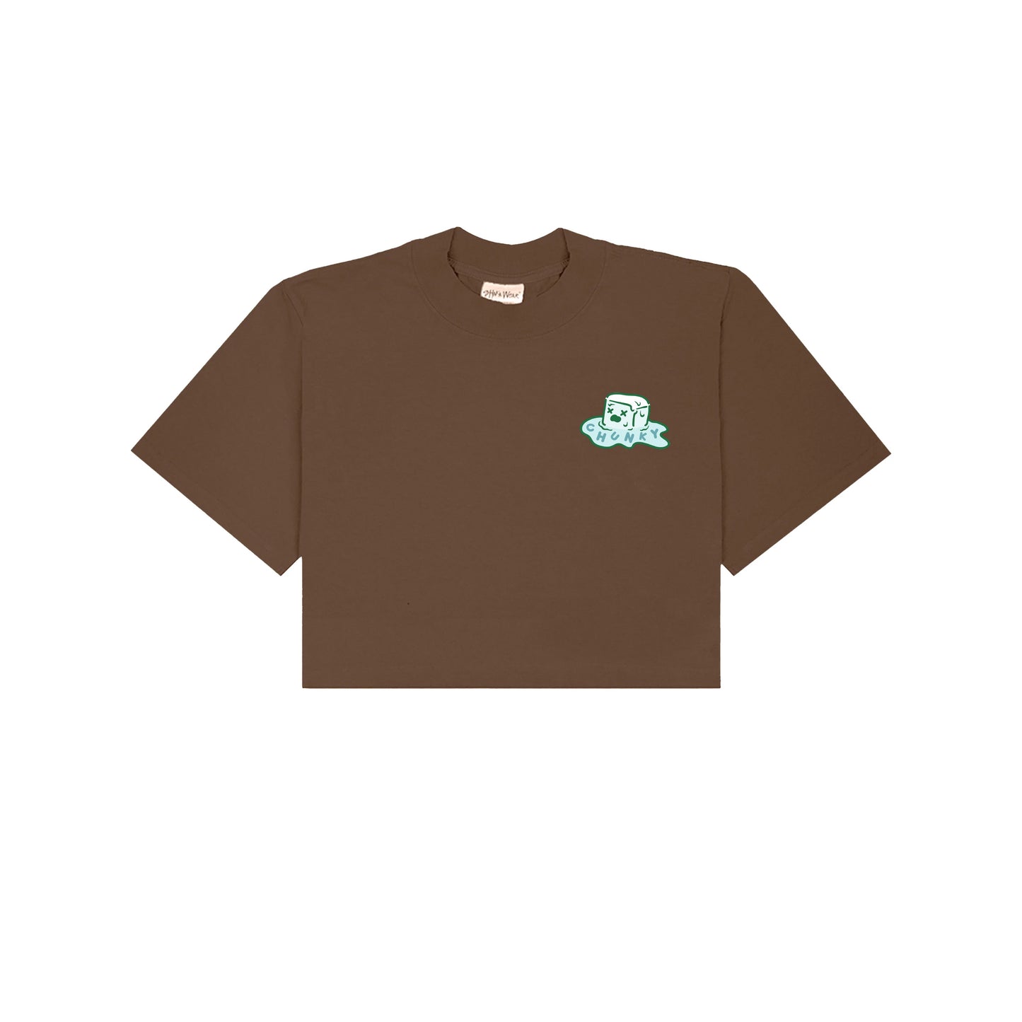 Chunky FCK Ice Cropped T-Shirt - Brown