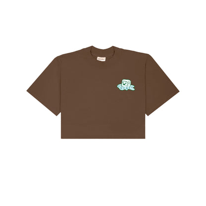 Chunky FCK Ice Cropped T-Shirt - Brown