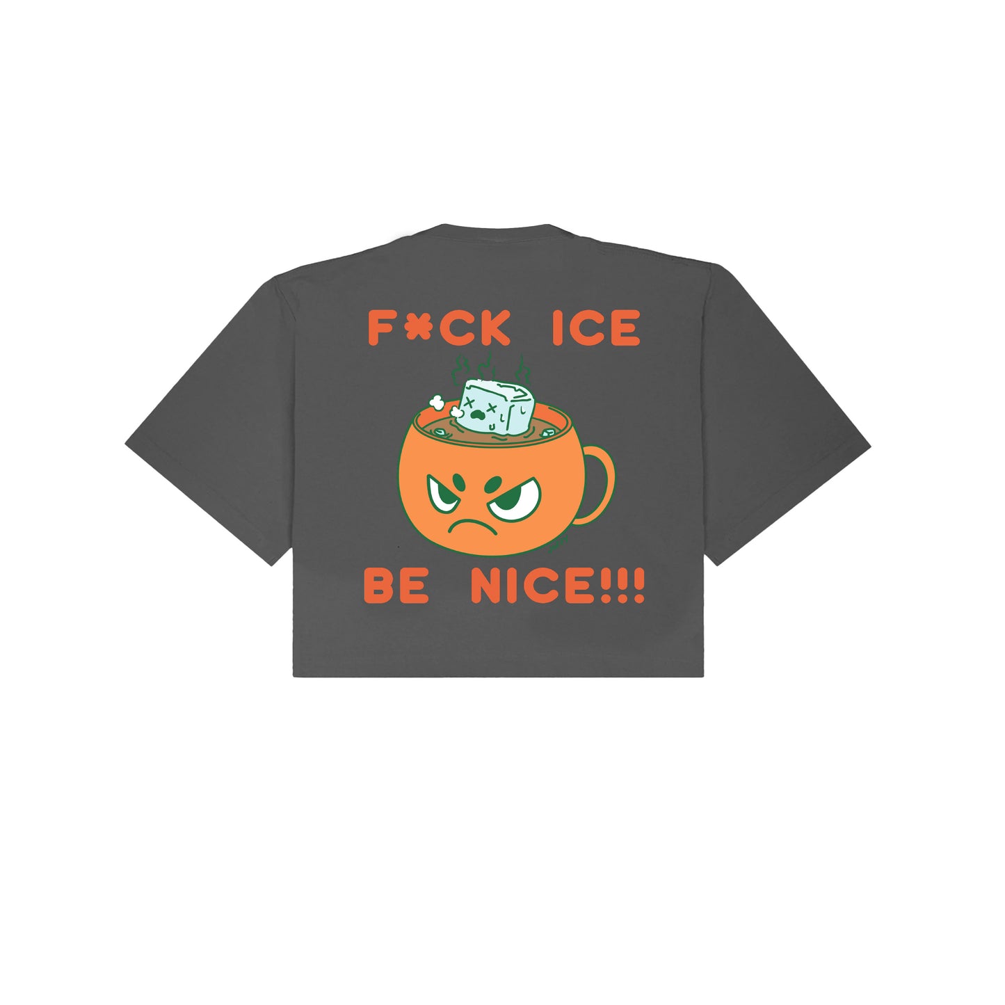 Chunky FCK Ice Cropped T-Shirt - Shadow