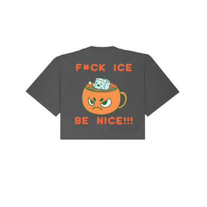 Chunky FCK Ice Cropped T-Shirt - Shadow