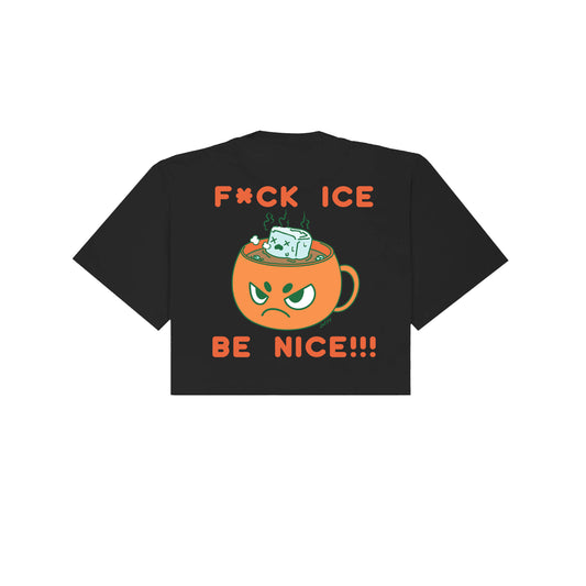 Chunky FCK Ice Cropped T-Shirt - Black