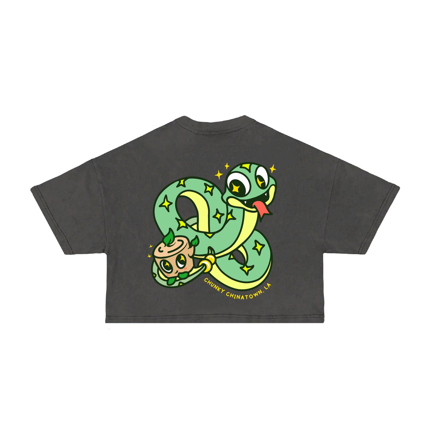 Chunky Snake and Stump Cropped T-Shirt - Shadow - PREORDER