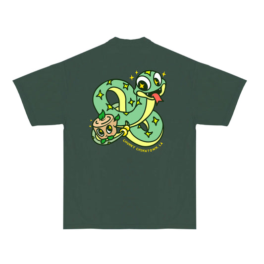 Chunky Snake and Stump T-Shirt - Moss - PREORDER