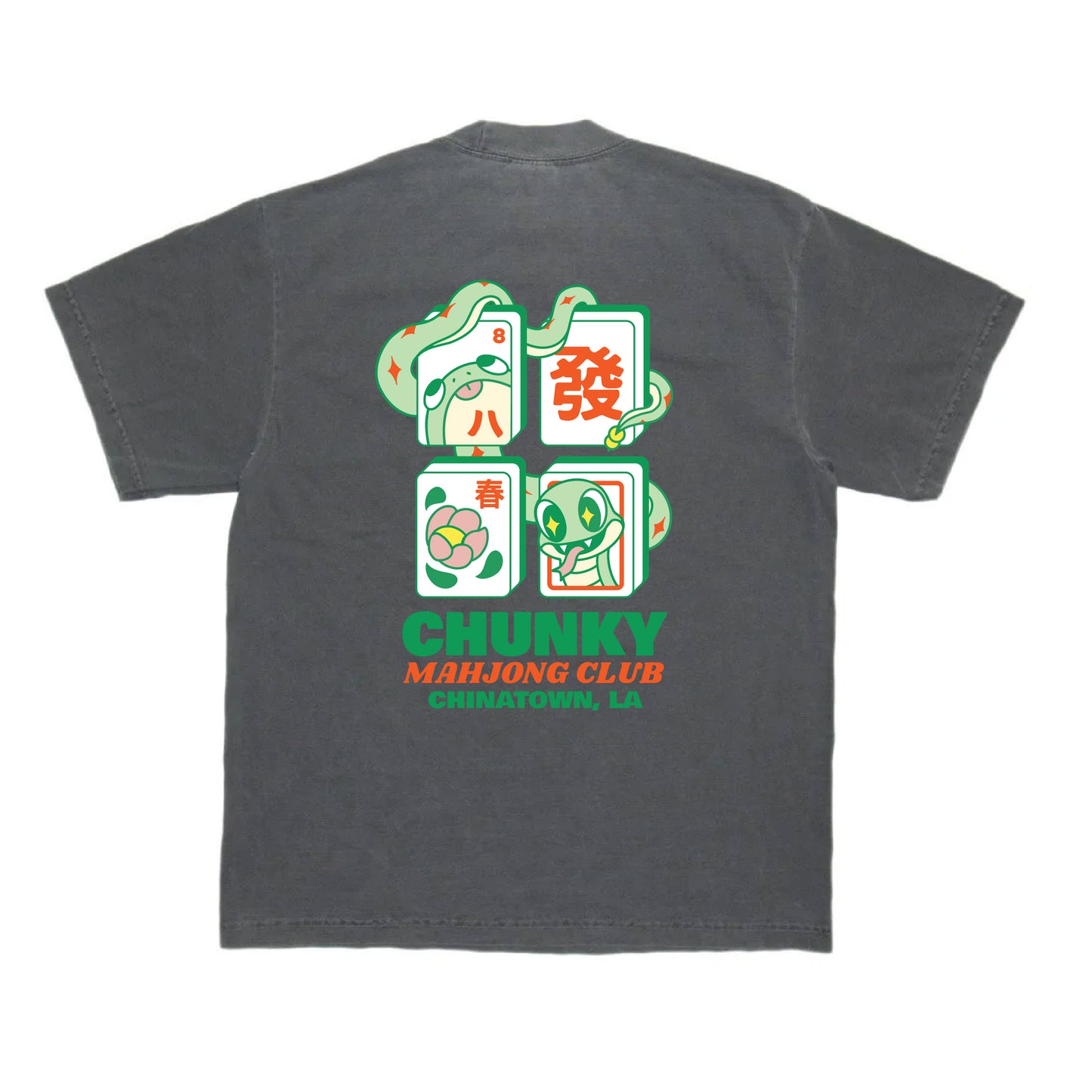 Chunky Snake Mahjong T-Shirt - Shadow - PREORDER