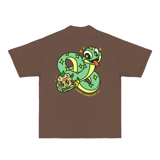 Chunky Snake and Stump T-Shirt - Mocha - PREORDER