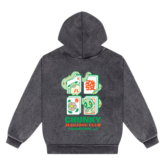 Chunky Snake Mahjong Premium 14oz Hoodie - Sesame - PREORDER