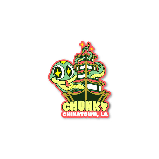 Chunky Snake and Pagoda Sticker