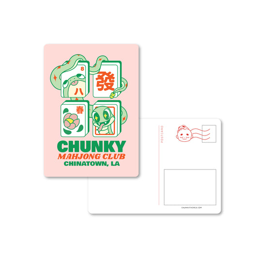 Chunky Snake Mahjong Postcard