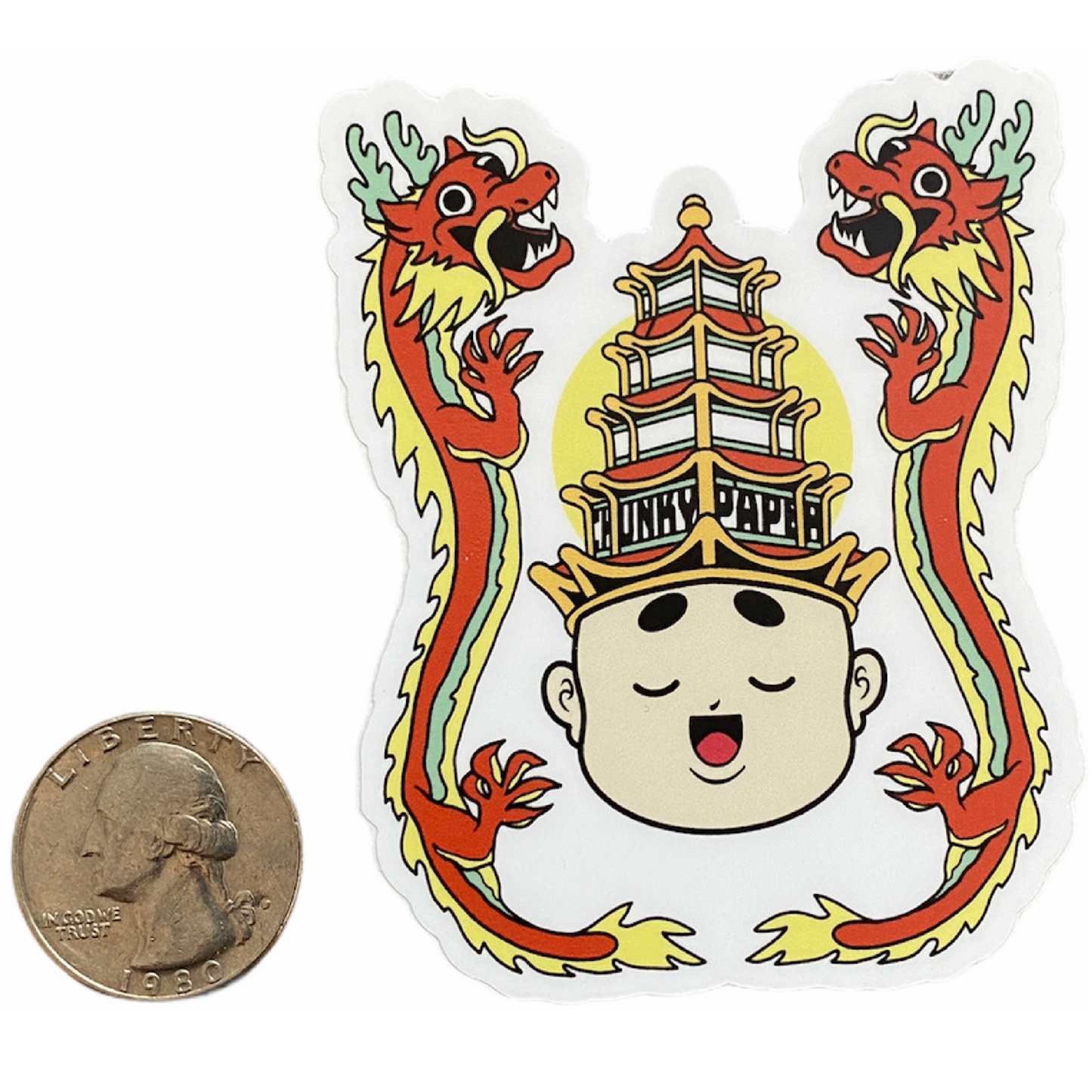 Double Dragon Chunky Pagoda Sticker