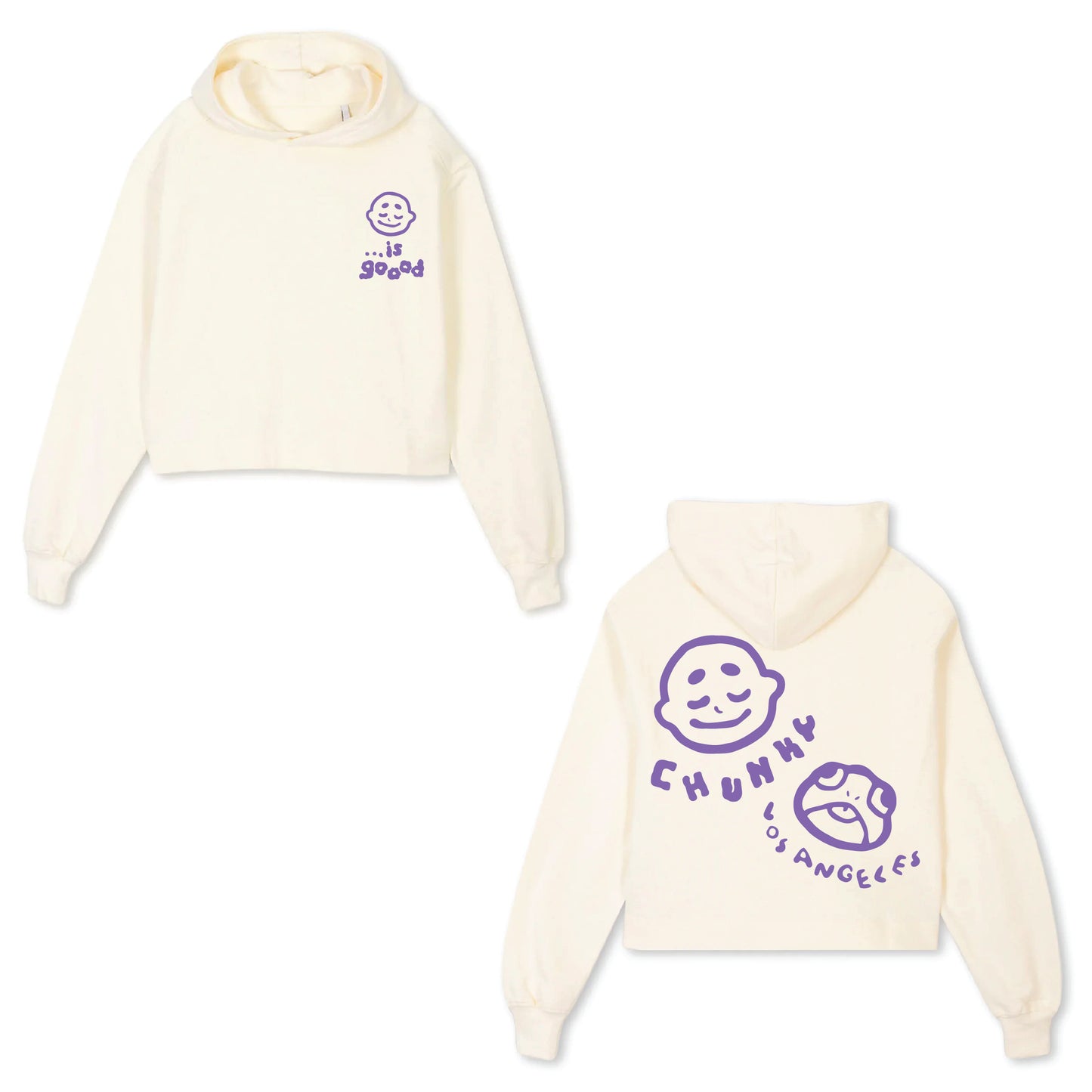 Chunky is Goood Premium Cropped Hoodie - Cream