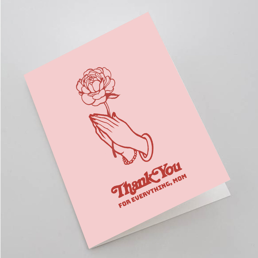 Mother's Day Pink Peony Thank You Card