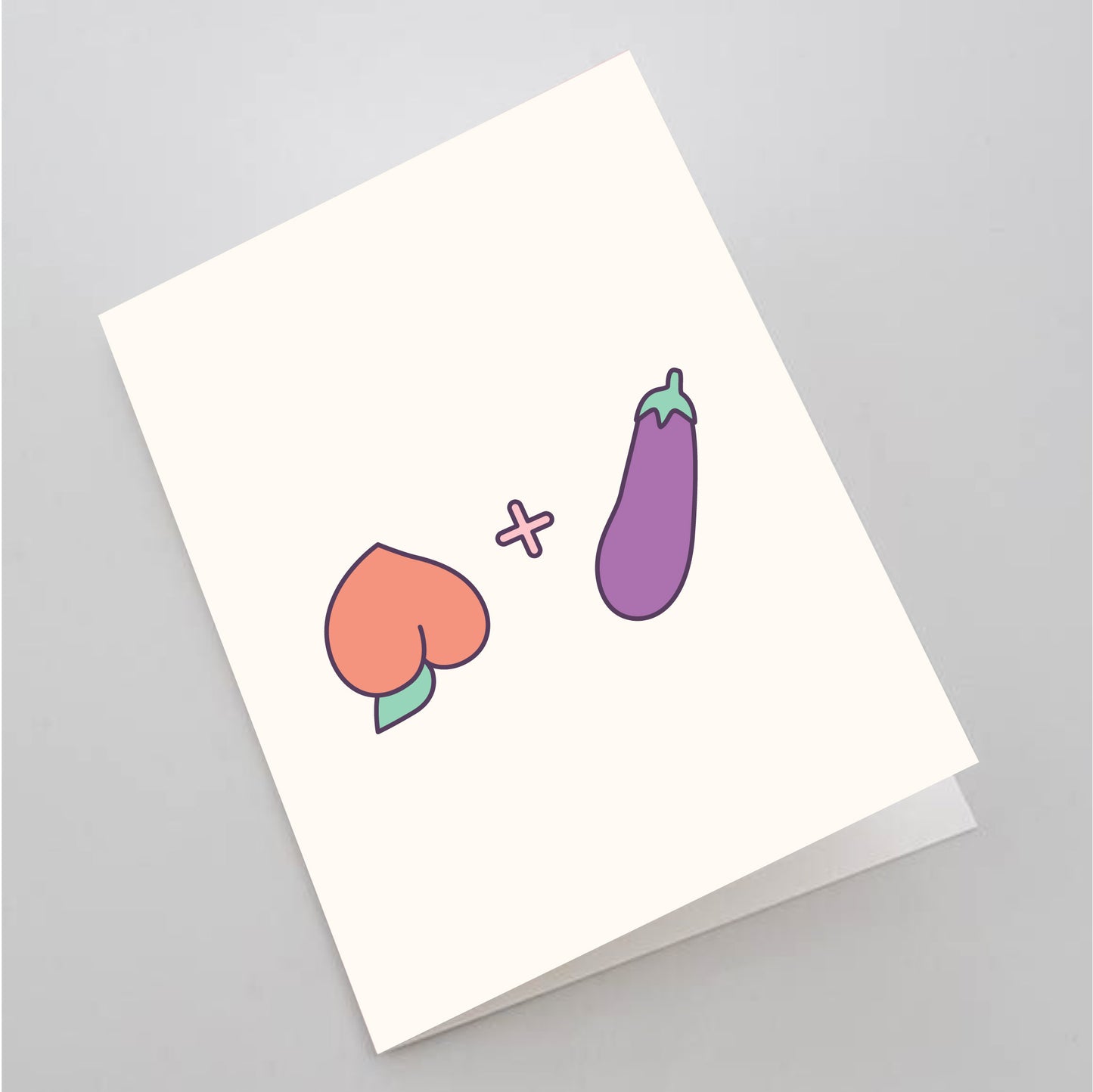 Peach + Eggplant Congrats Baby Card