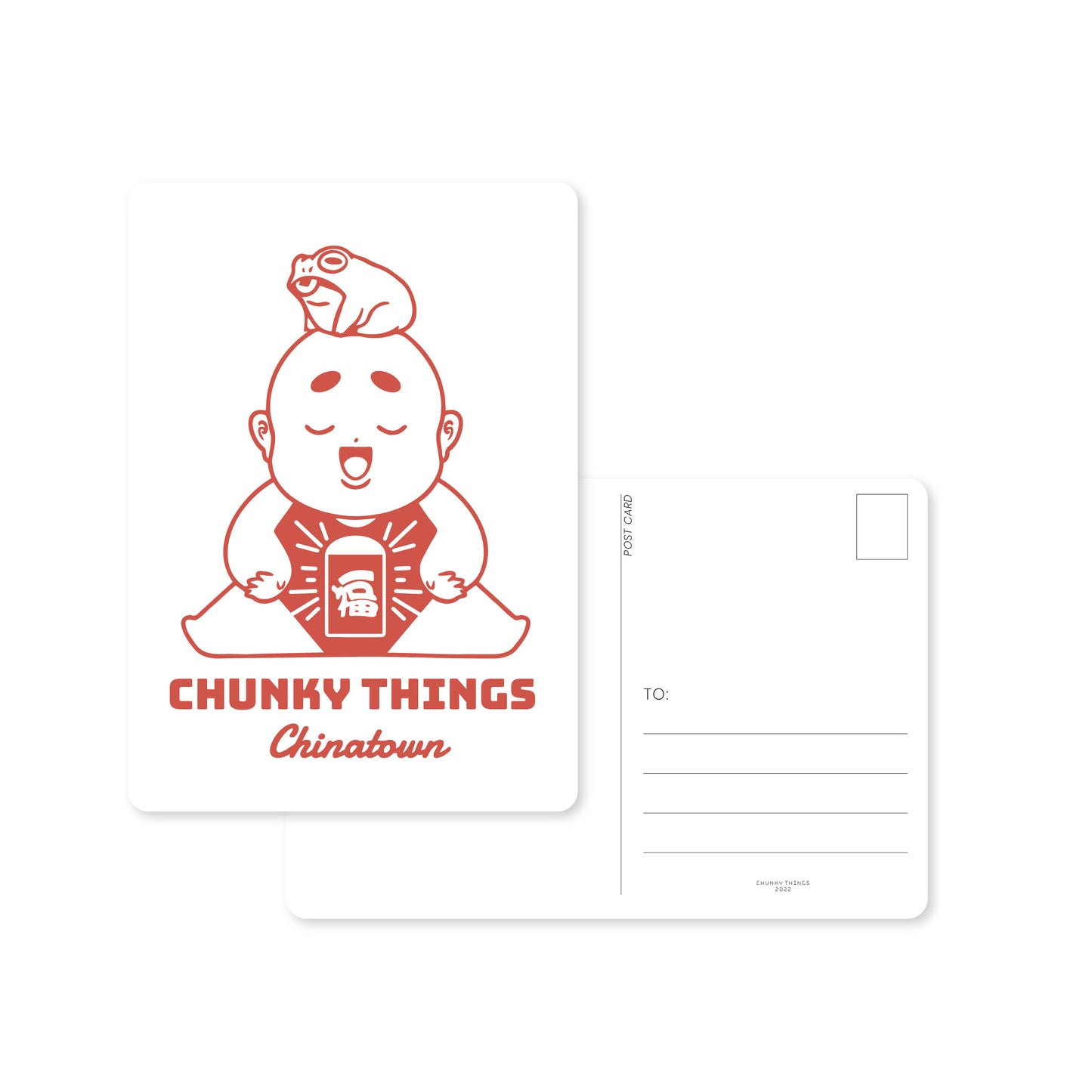 White Chunky Baby Vertical Postcard